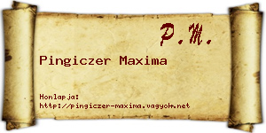 Pingiczer Maxima névjegykártya